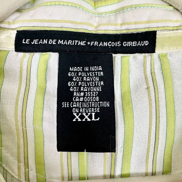 Marithe Francois Girbaud Vintage Stripe Long Sleeve Button Up Shirt Size XXl NWT - Picture 9 of 10
